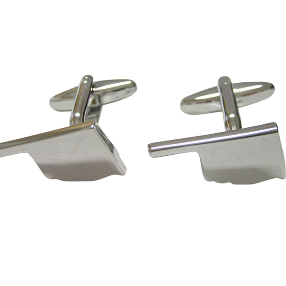 Oklahoma State Map Shape Cufflinks - Picture 1 of 2